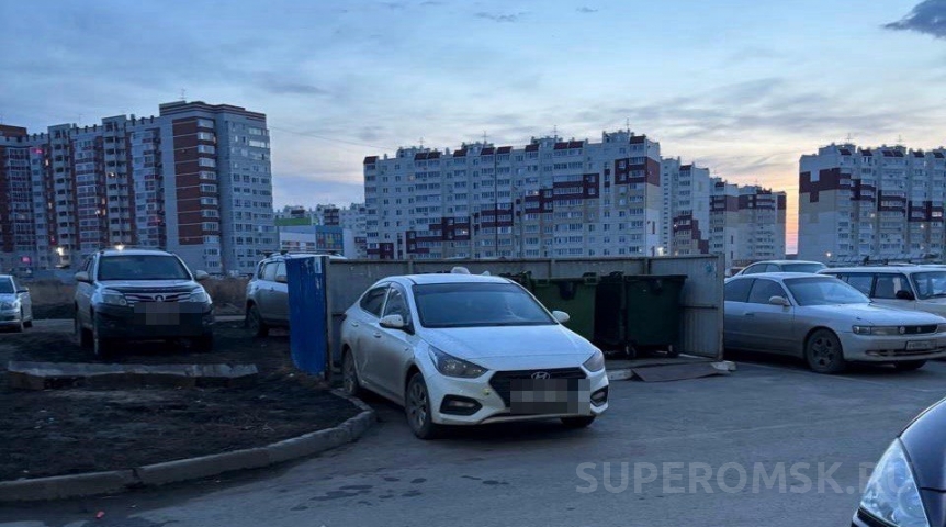 Омский регоператор объяснил, чем чревата парковка машин у мусорных баков